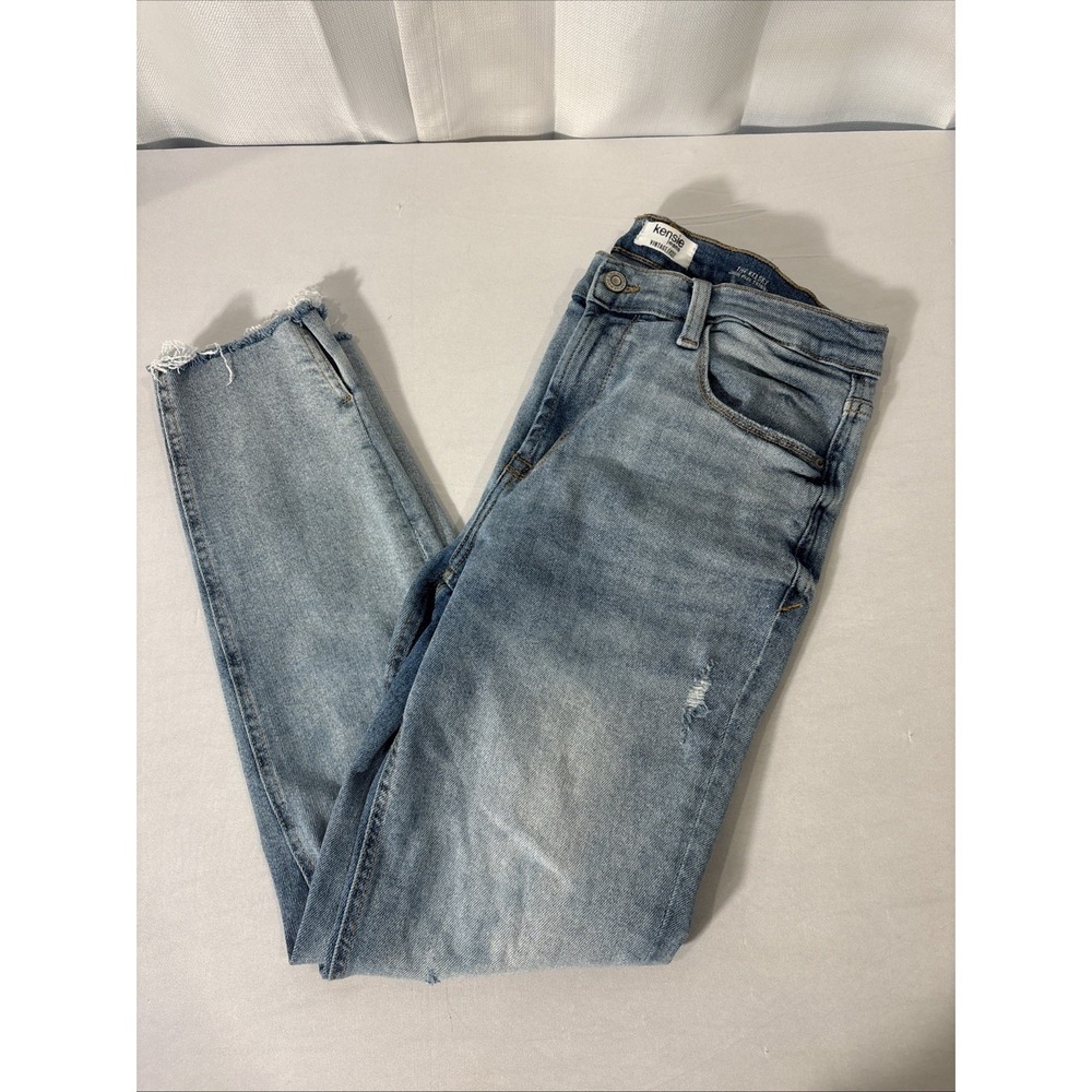 Kensie Jeans The Kelsey High Rise Denim Jeans Women Size 10/30  Frayed Hem Light